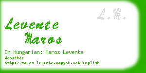 levente maros business card